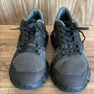 Black Athletic Mesh Lace-Up Sneakers